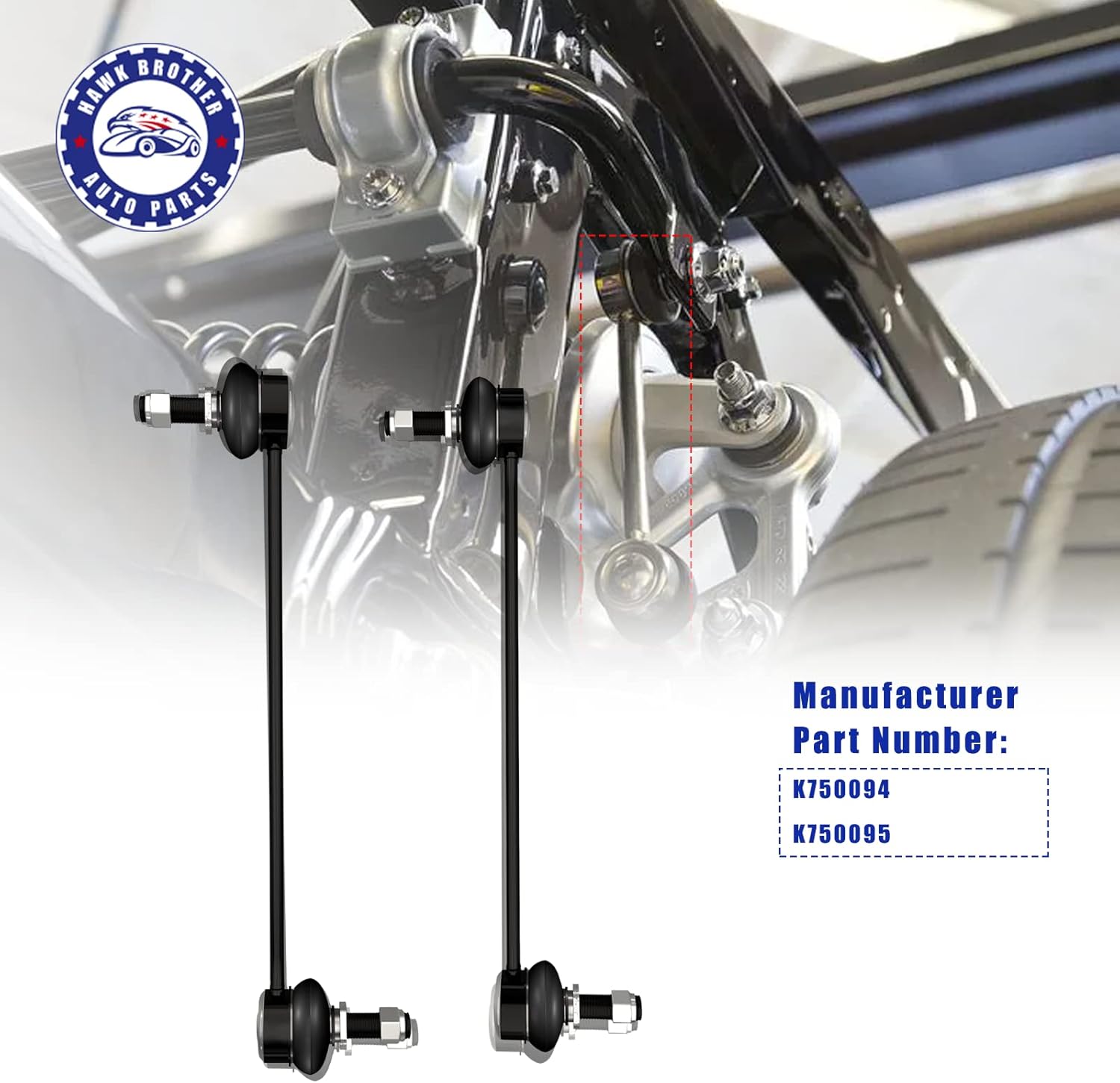 K750094 K750095 Front Left Right Stabilizer Sway Bar End Link Suspension Kit Compatible with Nissan Altima 2007-2021 MAXIMA Murano Pathfinder 2013 2014-2020 Infiniti JX35 QX60