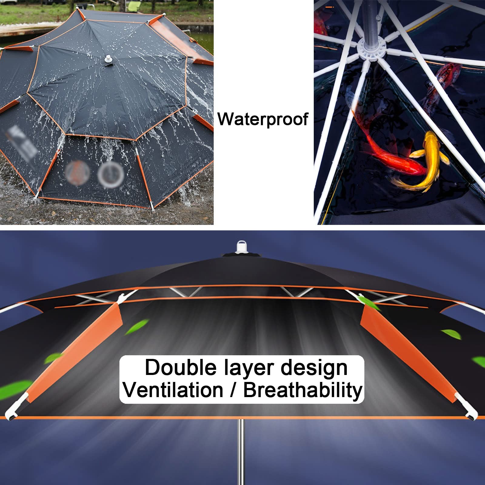 LIGUOYI Zewnętrzny parasol wędkarski regulowany parasol parasol ze stali nierdzewnej słupek 18 cm 20 cm parasole przeciwsłoneczne do wędkowania, z kotwicą w ziemi przenośny parasol przeciwsłoneczny