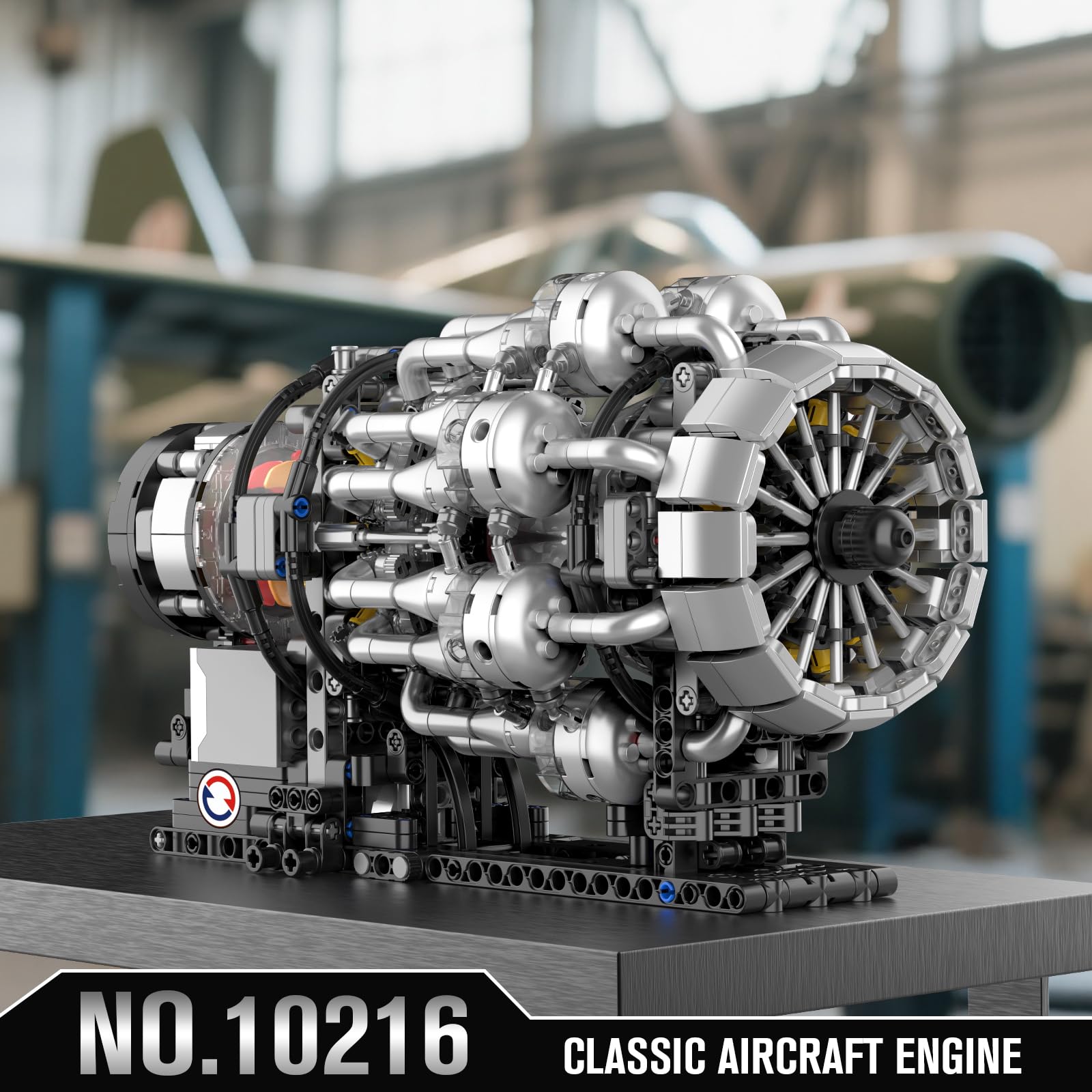 Mould King Flugzeug Motor Modell Bausatz, Klemmbausteine City Aviation Modell mit Motor, Ideal für Sammler & STEM Projekte(1214 Teile)