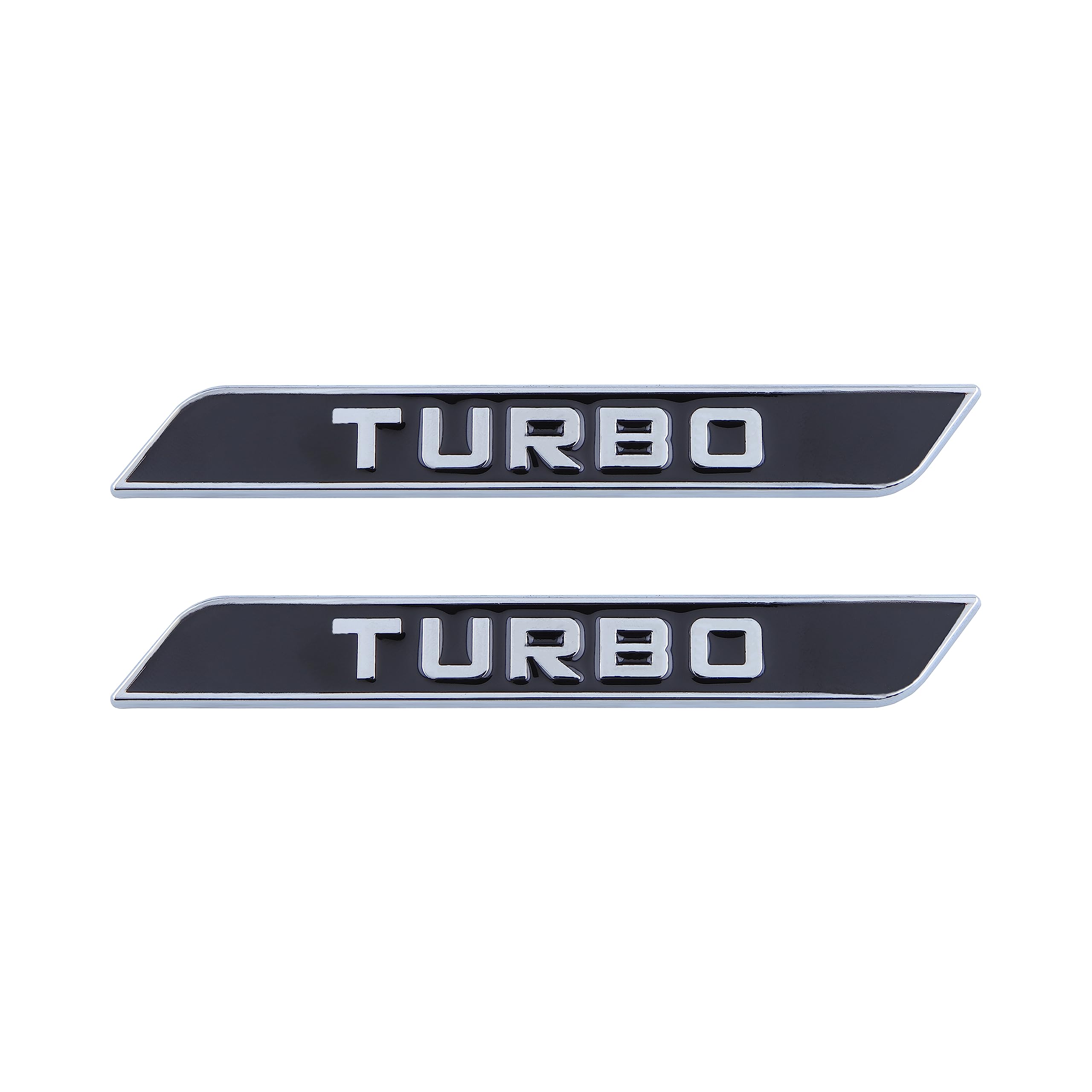 Emblème Turbo Universel Voiture - Badge Autocollant Noir Métallique