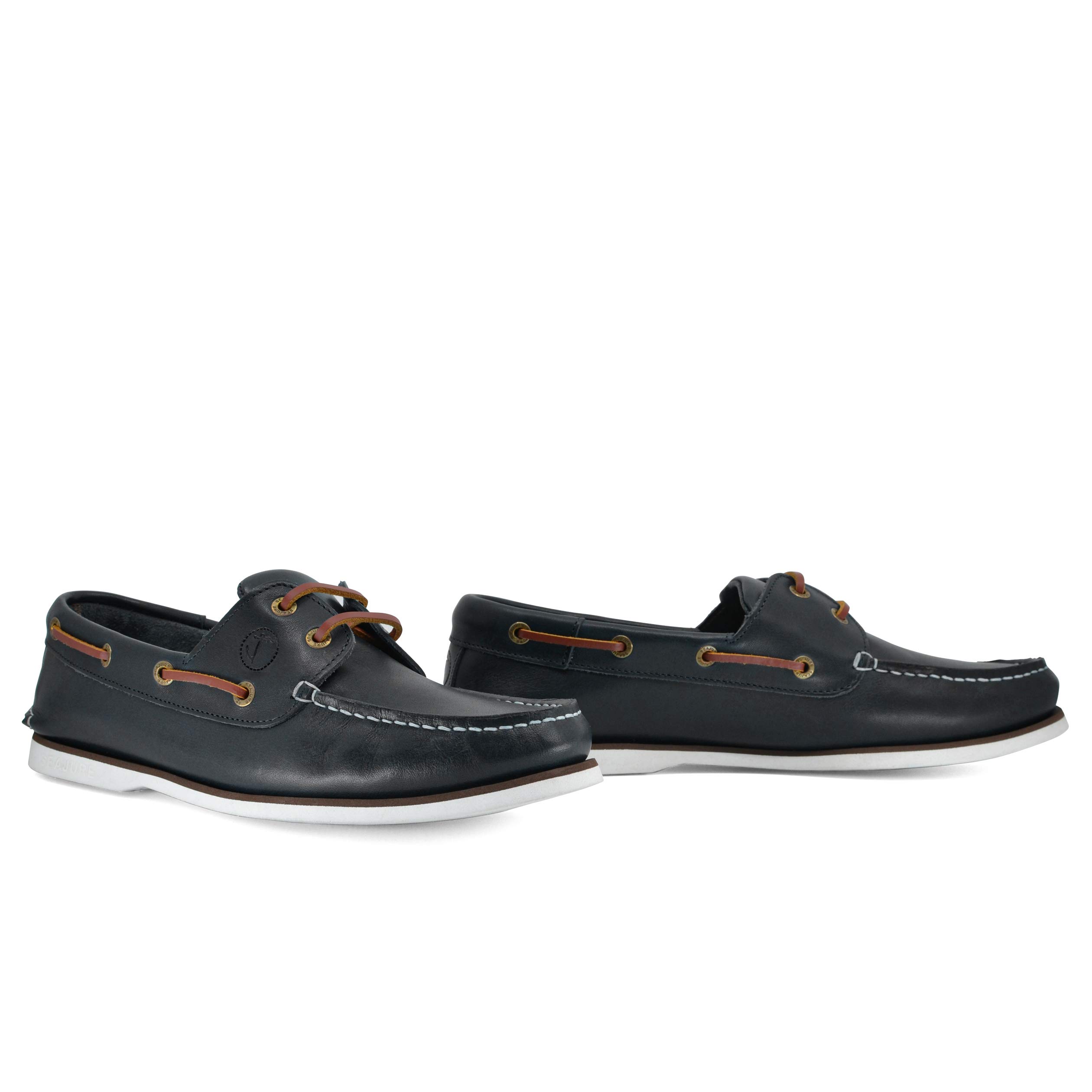 Seajure Damen Bootsschuhe Zlatni marineblaues Leder