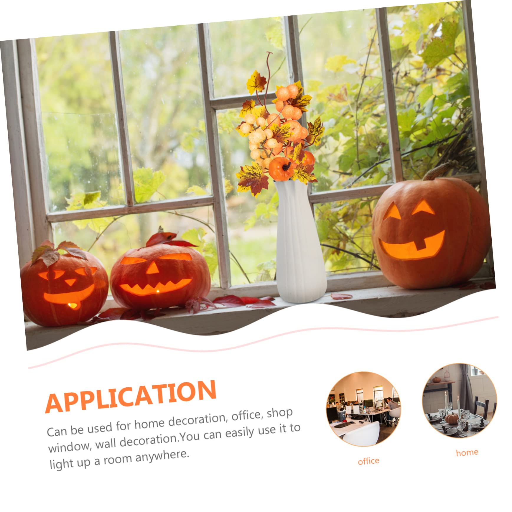 10 STK Ahornkürbiszweige Wohnkultur Künstliche Ahorn-Kürbis-Simulationszweige Herbst-Faux-Blatt Haushaltsdekoration Kunstpflanzen Zweig der Kürbispflanze Halloween Blätter