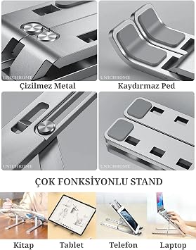Laptop Yükseltici Metal Stand Ayarlanabilir Macbook Notebook Tablet Altlık Metal Dizüstü Bilgisayar Tutucu