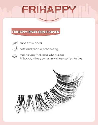 Miniatura 3 de Pestañas Pestañas Pestañas Postizas Wispy Pestañas Postizas Pestañas Naturales Pestañas Visón, Pestañas Frihappy 5 Pares Frihappy RS39-Sun Flower