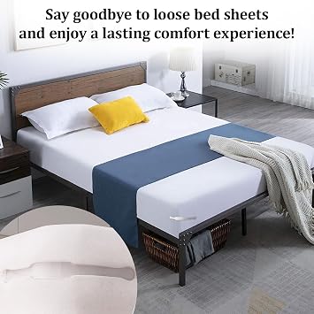 Bed Sheet Holders for Bedding with Lock Strips - New Bed Fitted Sheet Clips Grippers, Removable Heavy Duty Mattress Corner Clip Anti Slip Design, Easy to Use With Fits Most Sheet Sizes (4,White)