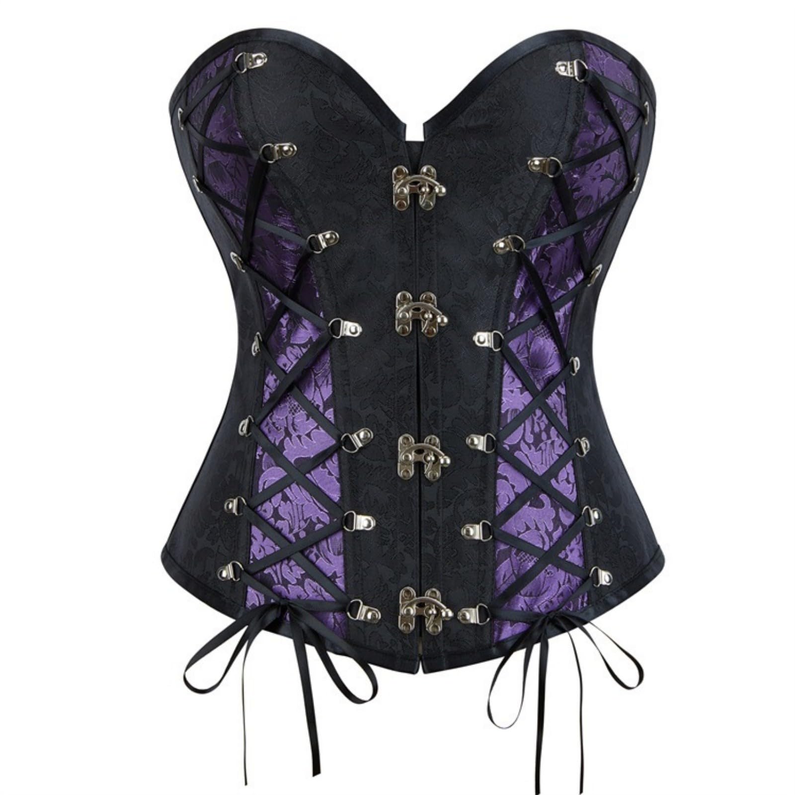 Generico Corsetto Cintura Donna,Corsetto Da Corte Con Catena Corsetto Gotico Aderente Body A Spina Di Pesce Per Halloween Intimo A Corsetto In Vita