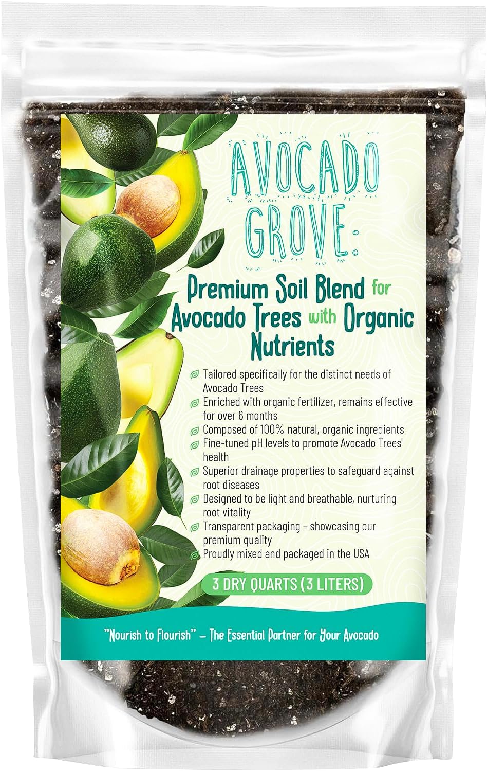 GARDENWISE Avocado Tree Soil – Premium Organic Potting Mix for Avocado Trees | Tailored pH & Organic Nutrients | Fast-Draining & Moisture-Retaining | Indoor & Outdoor Use (3 QUARTS)