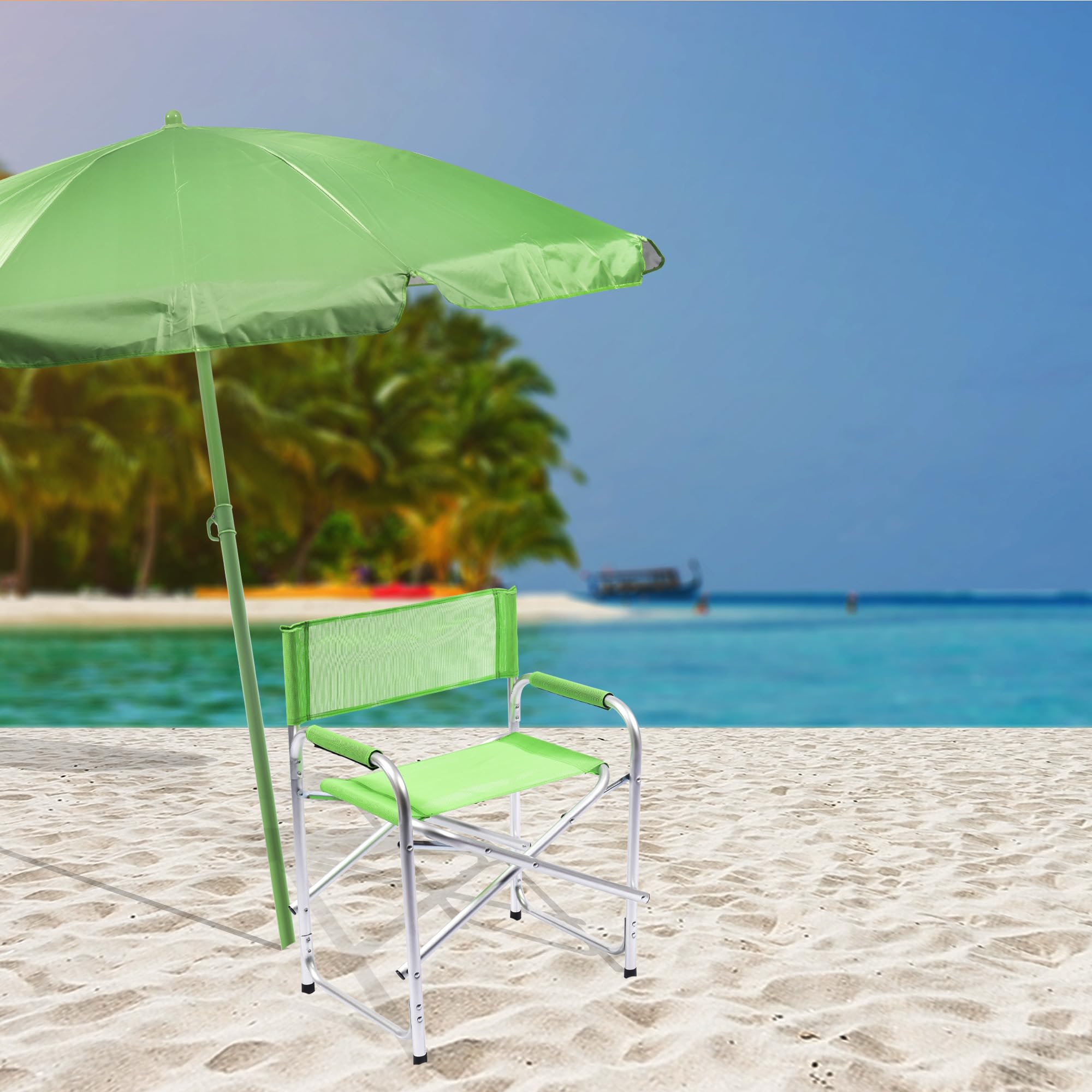 SUNNY STAR Sedia Regista Pieghevole in Alluminio 47X57X80cm (verde)