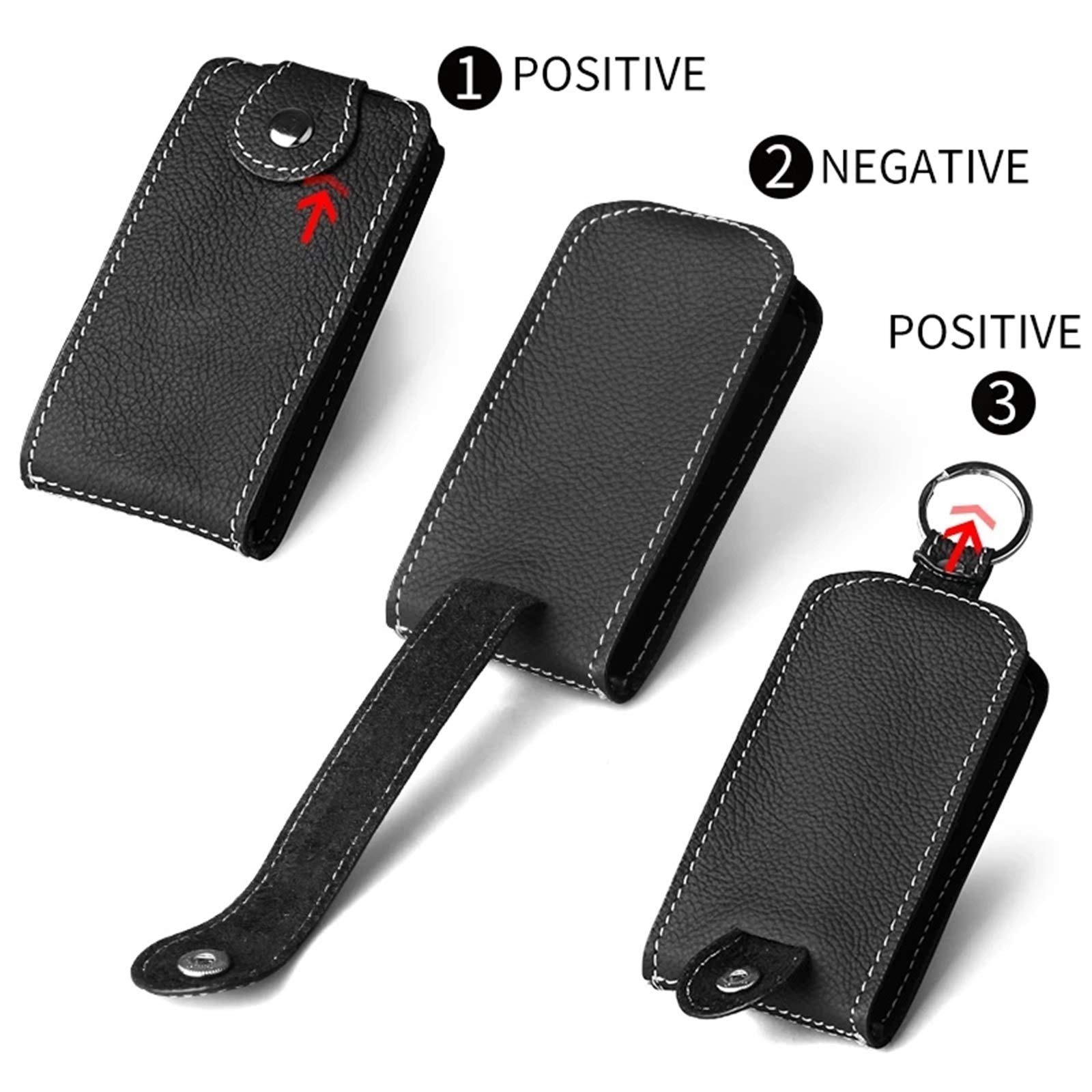 SePkus Astuccio Portachiavi Portachiavi Portachiavi Butler Portachiavi con Cerniera Portachiavi Uomo Carta Accesso Facile (Noir 11.5x6cm)