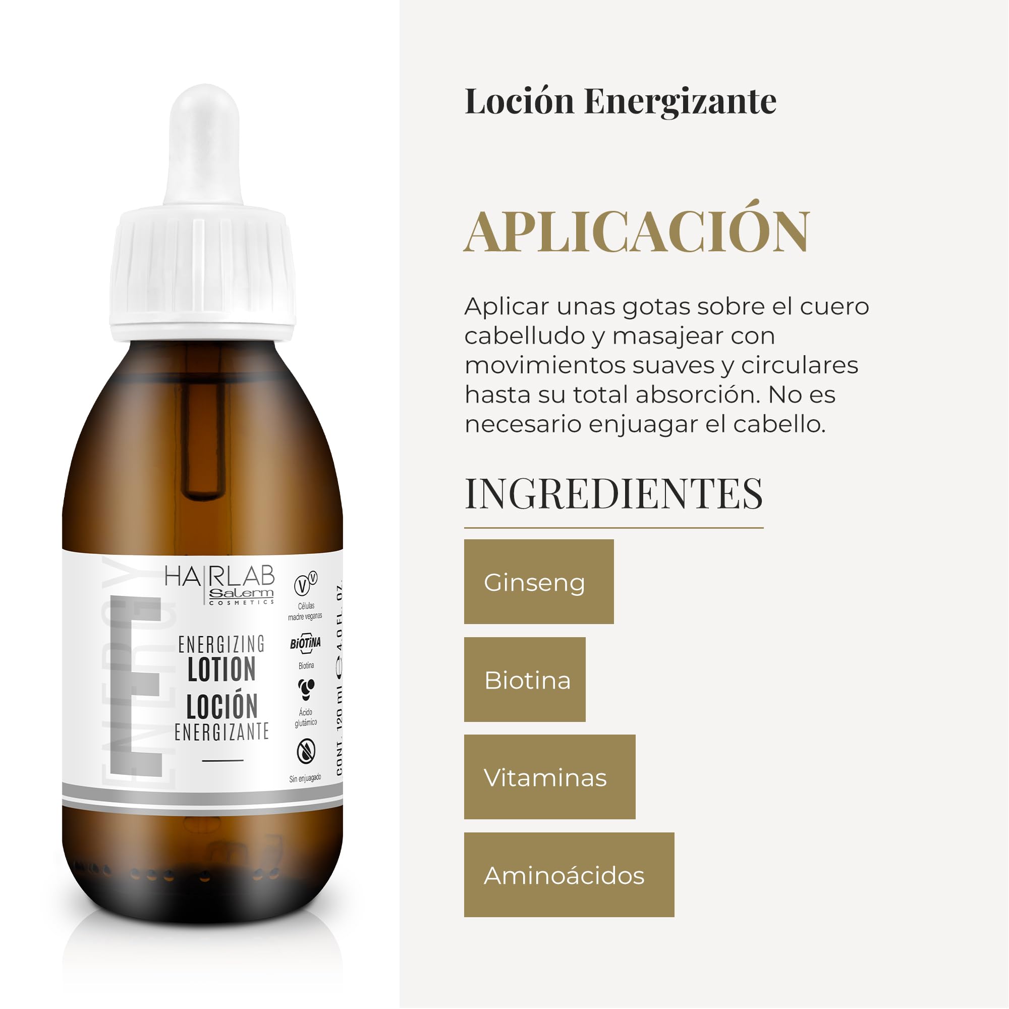 SALERM - Lozione anticaduta - Lozione energizzante Hair Lab - 120 ml - Trattamento anticaduta per capelli donna e uomo - per capelli sottili - rallenta la caduta dei capelli - stimola la rigenerazione