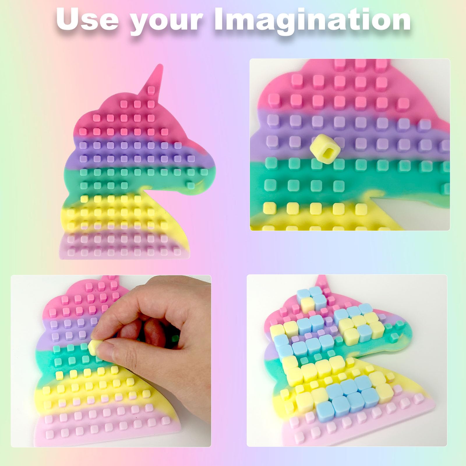 Ludihive Sensory Activity Board, Push Peel Sensory Board Macaron Unicorn, Fidget Toys for Autism ADHD and Stress Adults - Image 4