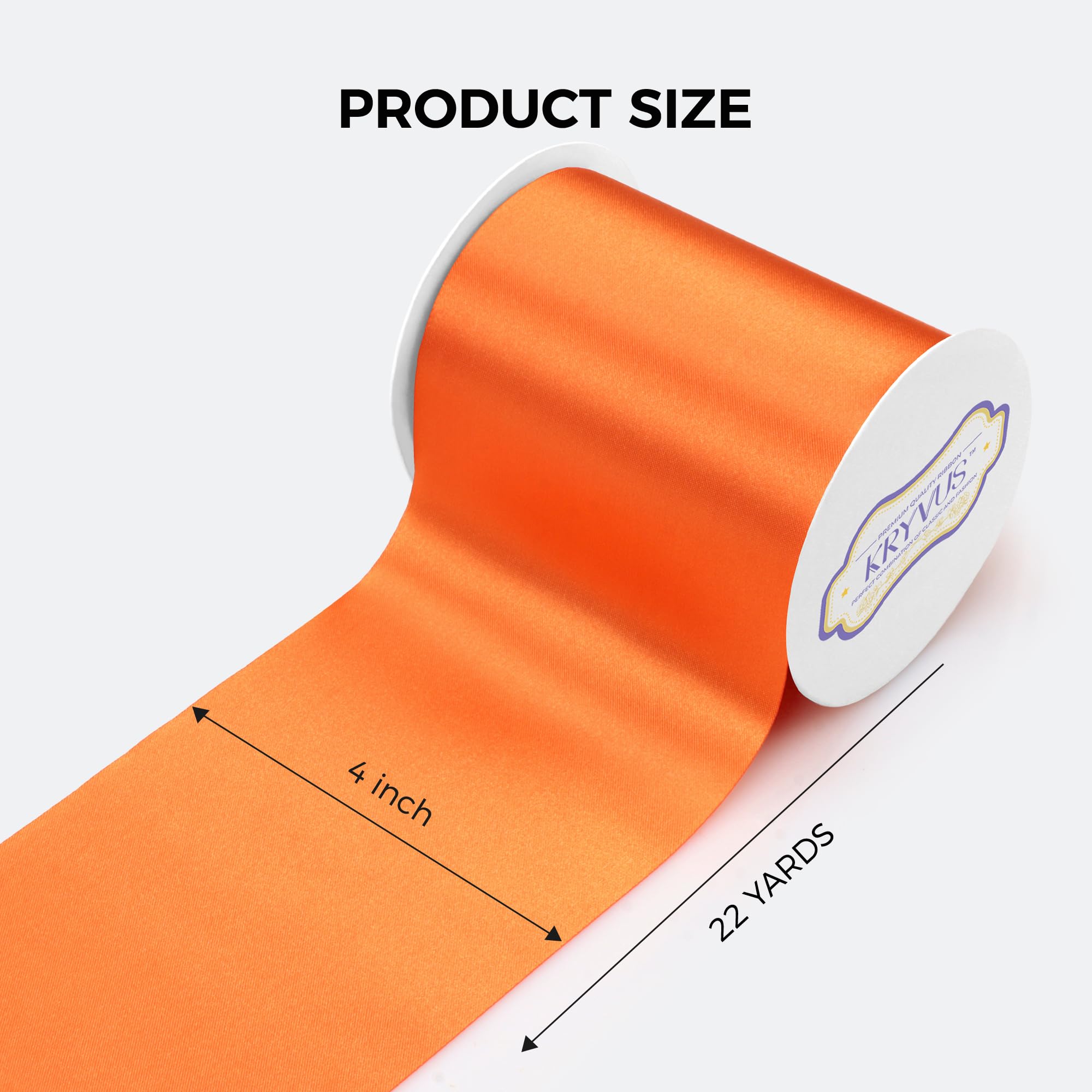 Kryvus Orange Satin Ribbon, 100mm x 20M Wide Orange Ribbon, Solid Large Ribbons for Cutting Ceremony Grand Opening - Image 2