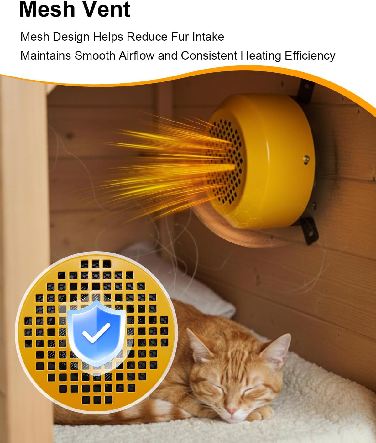 Dog House Heater with Adjustable 400W/800W Power, Pet Warmer for Kennels Chicken Coops Rabbit Hutches, Wall Mounted with Overheat Protection and 9.8ft Anti-Bite Cord