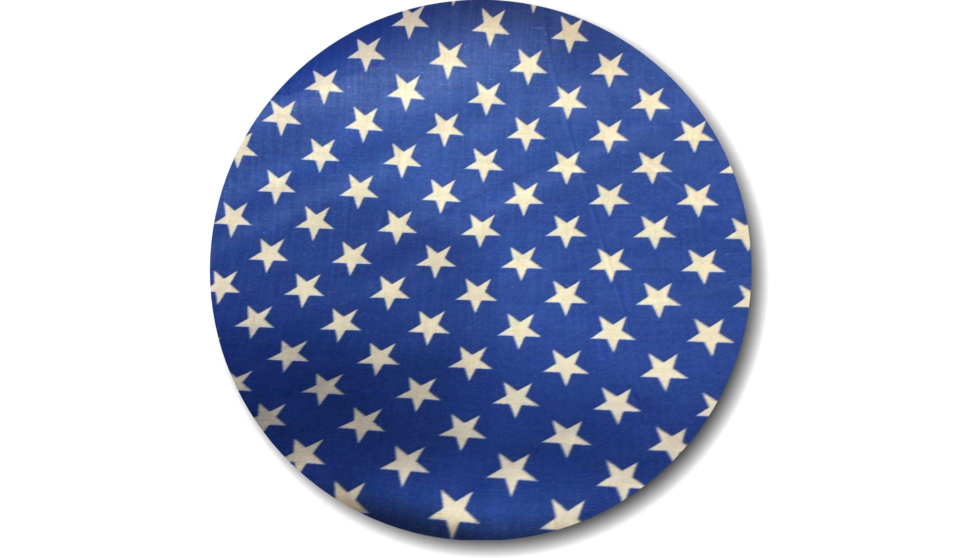 Star Print Poly Cotton Fabric - Elegant Quality 65% Cotton & 35% Polyester | 60 Inches Wide Fabric | Perfect for Wedding Decorations, Tablecloth, Runners and Curtain Panels (Royal Blue/White, 3 Yards)