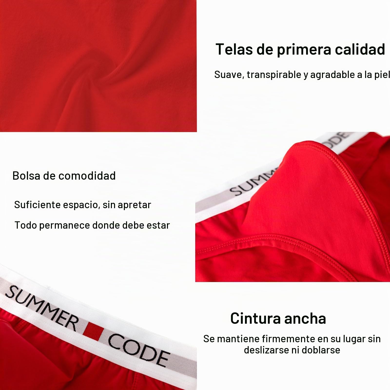 Summer Code Slip Calzoncillos Hombre Algodón Talle Bajo Cómodo Transpirable | Slip Ropa Interior Diseño ergonómico, Confort durante todo el día, para viaje y estilo informal oficina