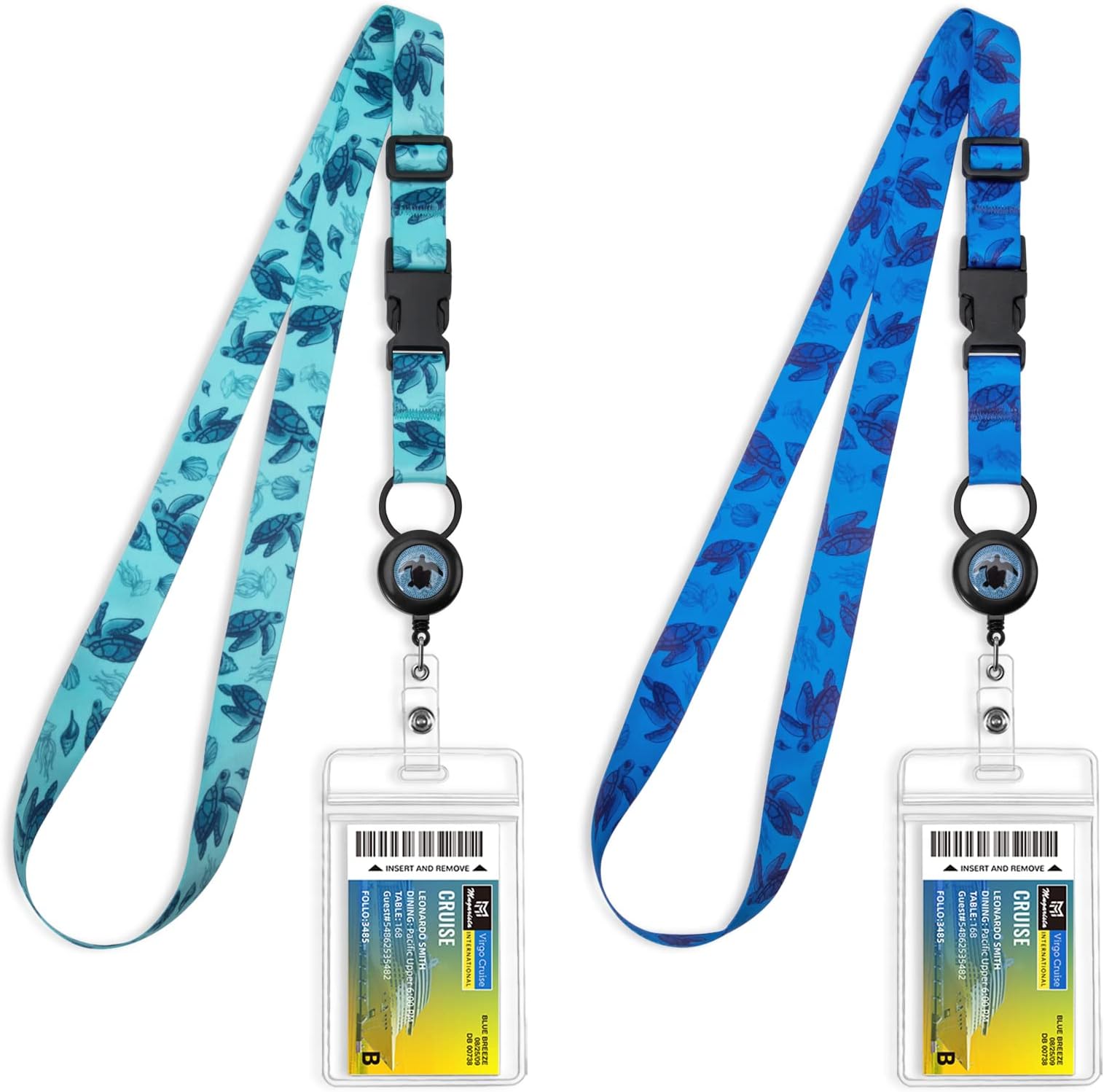 MNGARISTA Cruise Lanyards, Adjustable Lanyard with Retractable Reel, Waterproof ID Badge Holder for All Cruises Ships Key Cards, 2pack