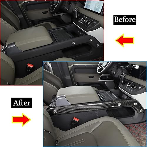 Miniatura 2 de Cubierta lateral de la consola de engranajes de 100% fibra de carbono para Land Rover Defender 90 110 2020-2022 accesorios de repuesto de automóvil