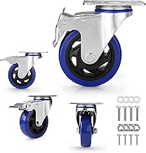 WORKPRO Full Brake Caster Wheels 4pcs (4", 4)