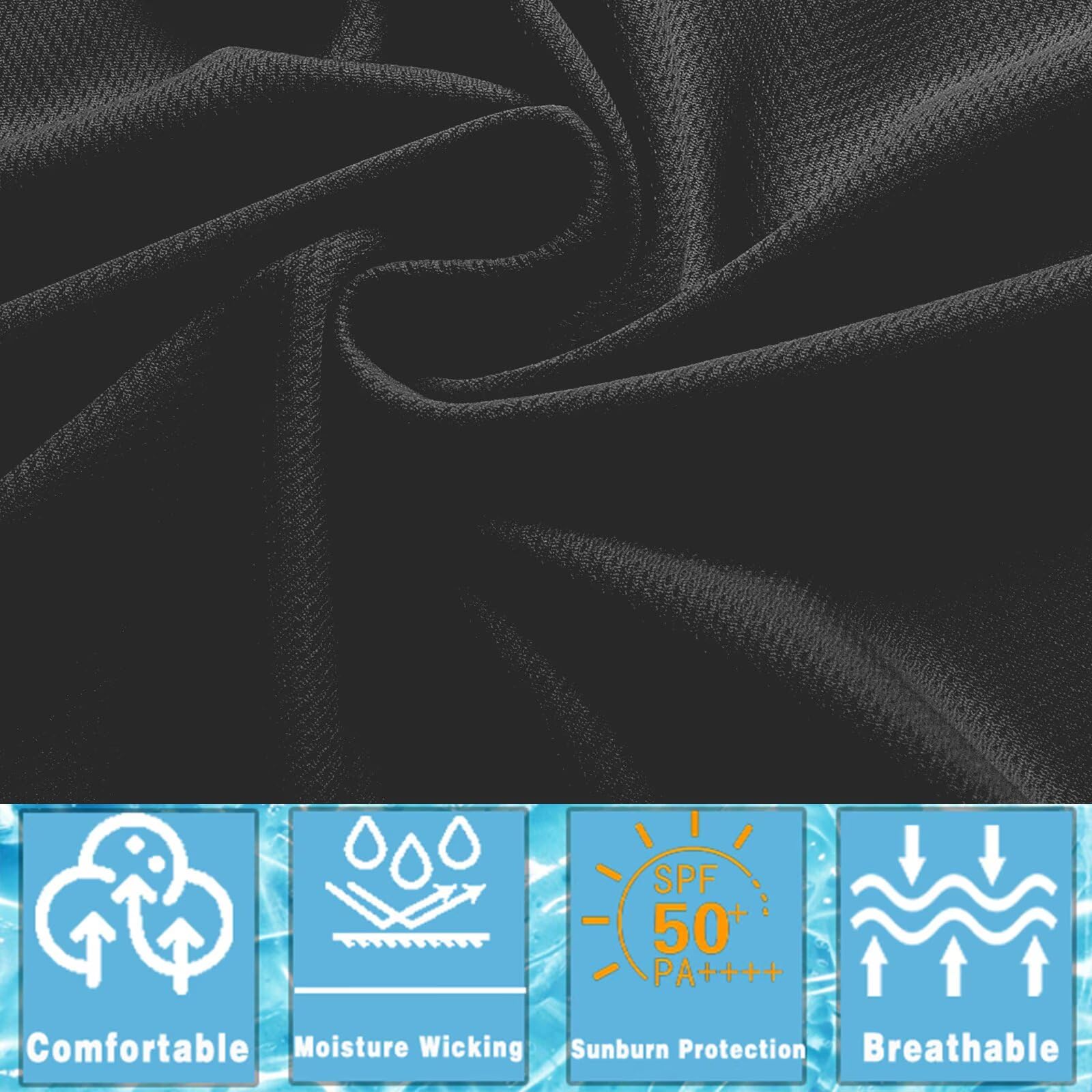 Paquete de camisetas de manga larga transpirables con protección solar UPF 50+ para hombre, con protección solar y capucha