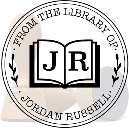 Miniatura 2 de de la biblioteca de, sello de libro, sello de maestro personalizado, sello de biblioteca personalizado, sello autoentintado con monograma, sellos de