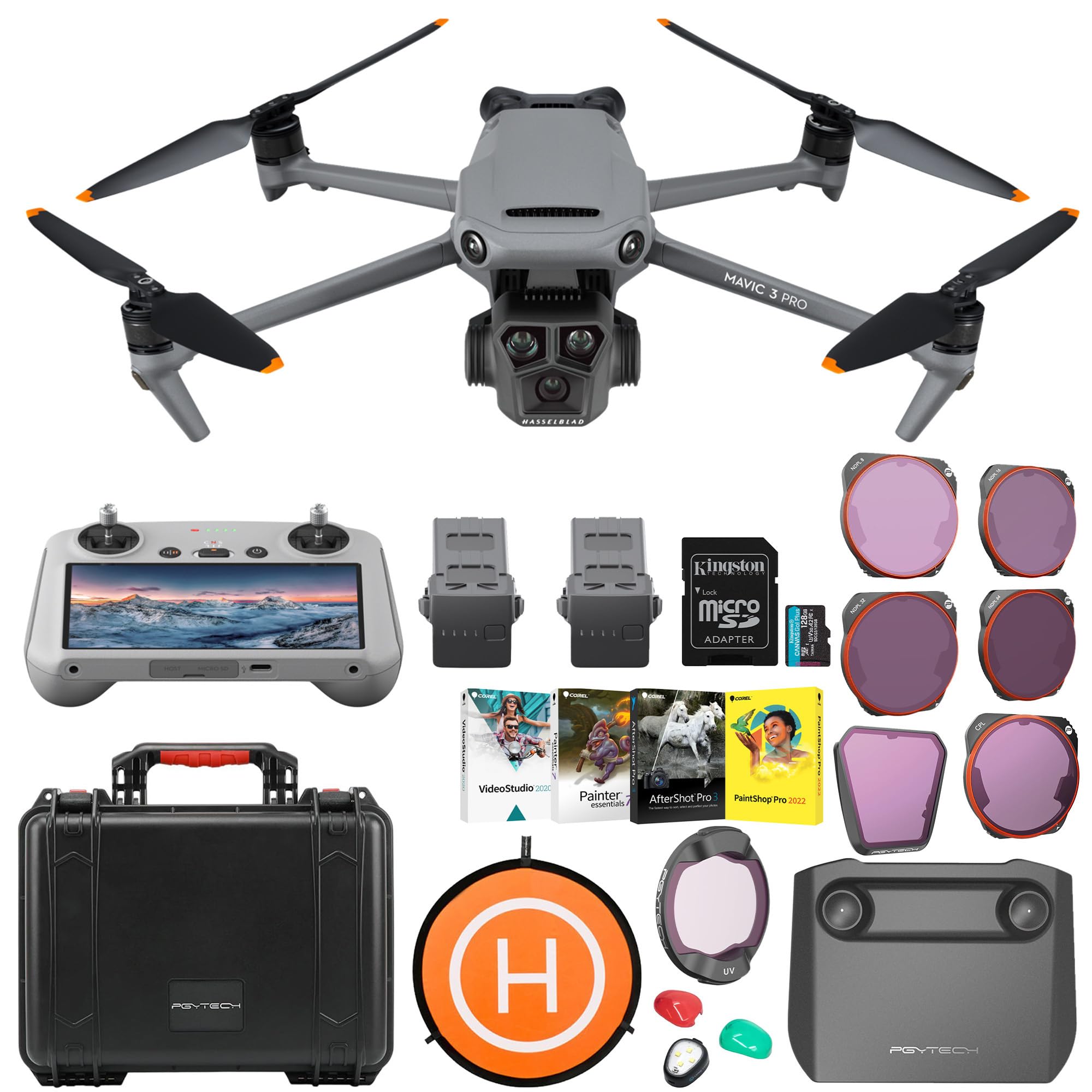 DJI Mavic Pro Drone with Fly More Combo DJI RC Pro Complete Kit