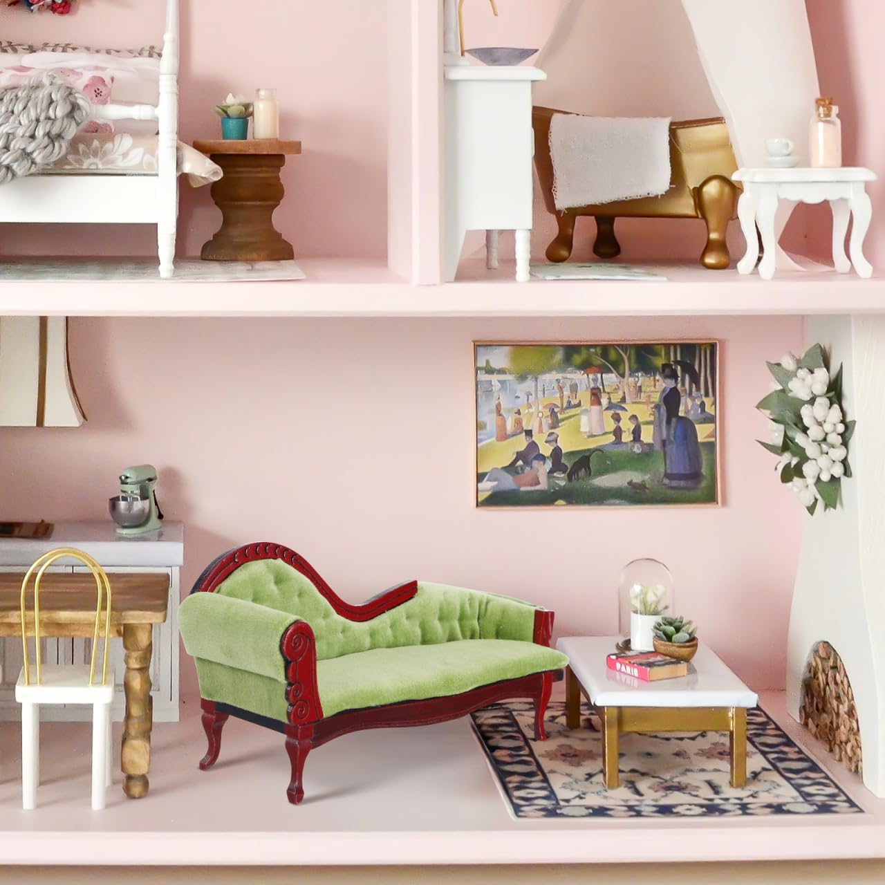 Vaguelly Miniature Lounge Sofa Model for Dolls House Furniture Color Mini Sofa Decor Cute Decorative for Mini House Ornament and Photo Props