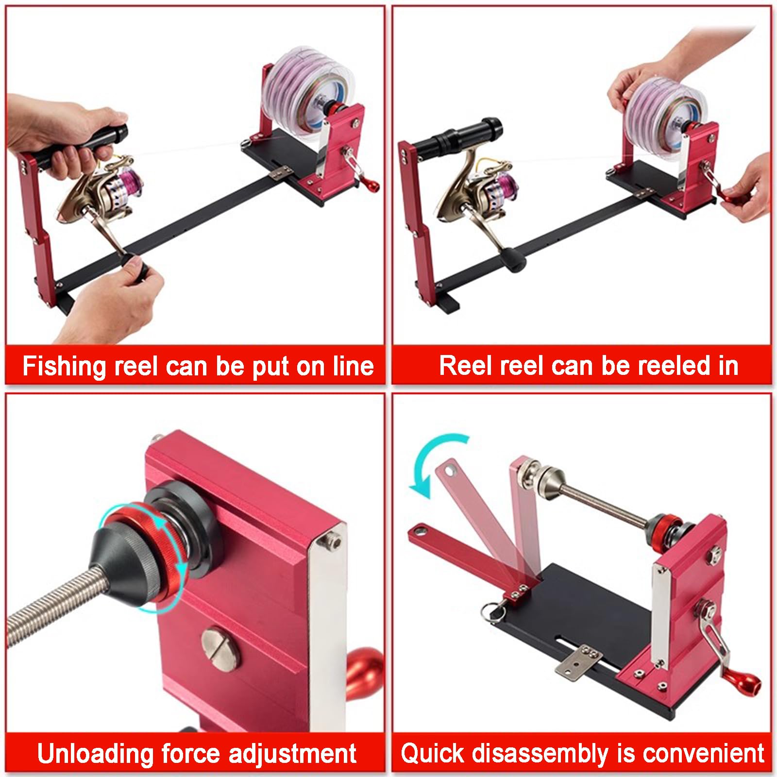 Enrouleur De Ligne De Pêche, Station D'enroulement De Moulinet De Pêche Portable, Longueur De Bobine 120 Mm, Pas De Torsion De Ligne, Fonctionnement À Une Main