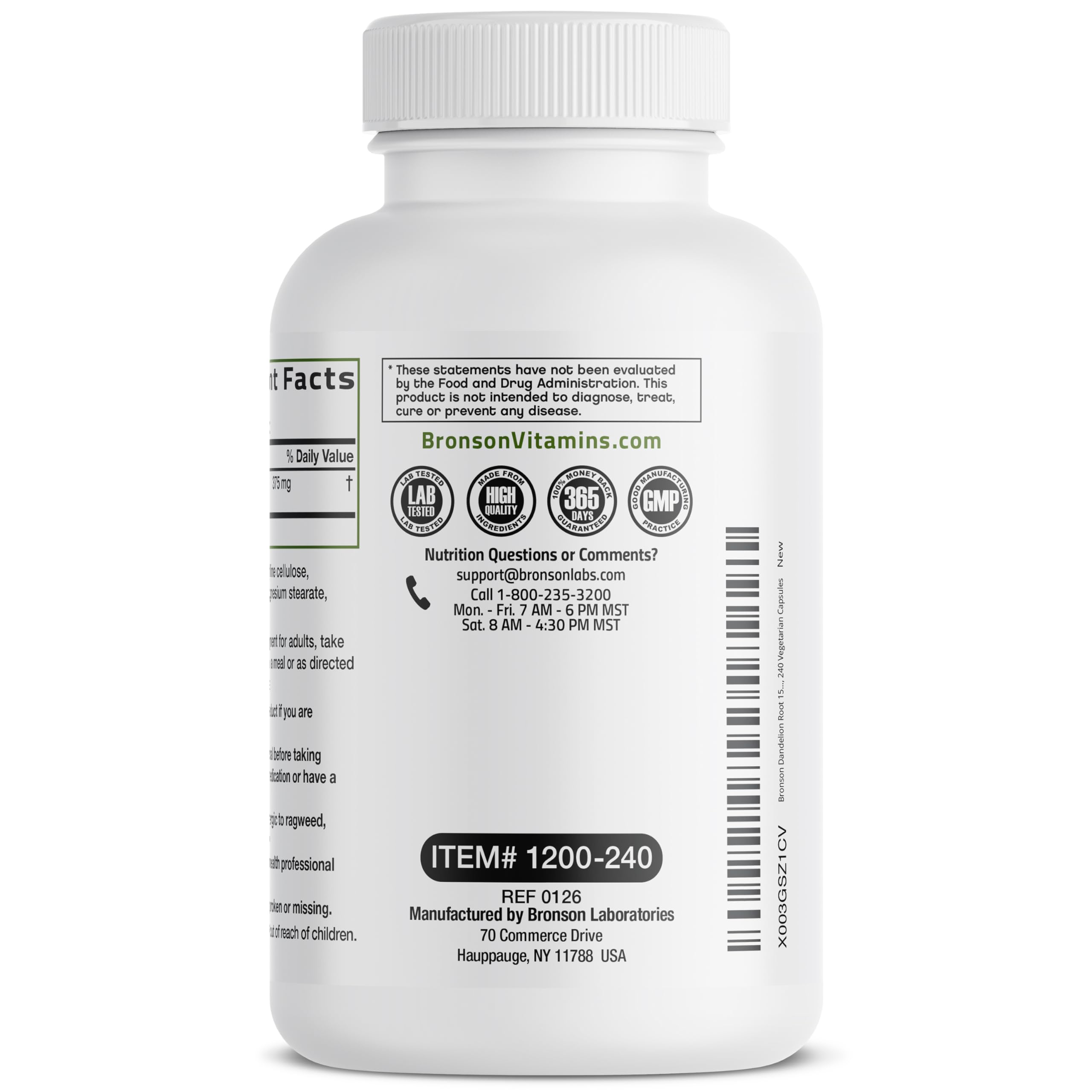 Bronson Dandelion Extract Liver & Digestive Support, 240 Capsules — Amazon image 5