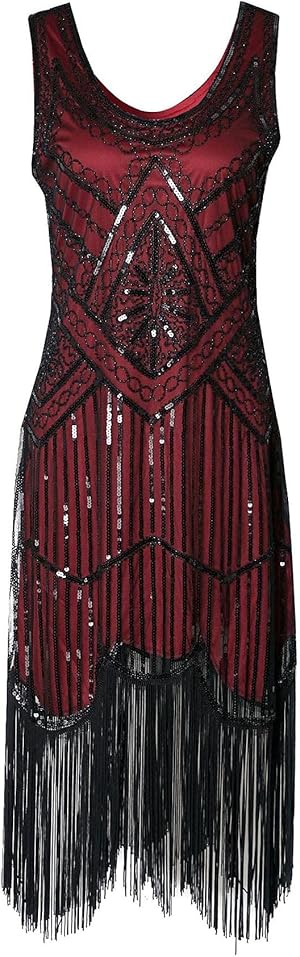 Plus Size Charleston Kleid für mollige Damen, ärmellos und rückenfrei
