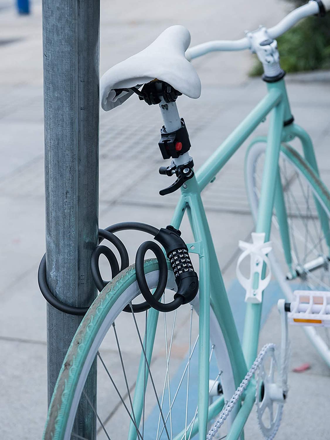 Ainiv Antivol Vélo à Combinaison – Chaîne 120 Cm X 12 Mm, 5 Chiffres Réinitialisable, Support De Montage Inclus – Vélo, Scooter, Moto