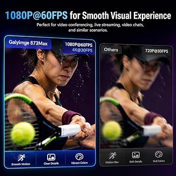 4K Webcam for PC Computer PDAF Autofocus with Built-in Microphone Windows