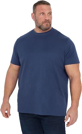 BadRhino Big & Tall Mens Textured Short Sleeve T-Shirt White