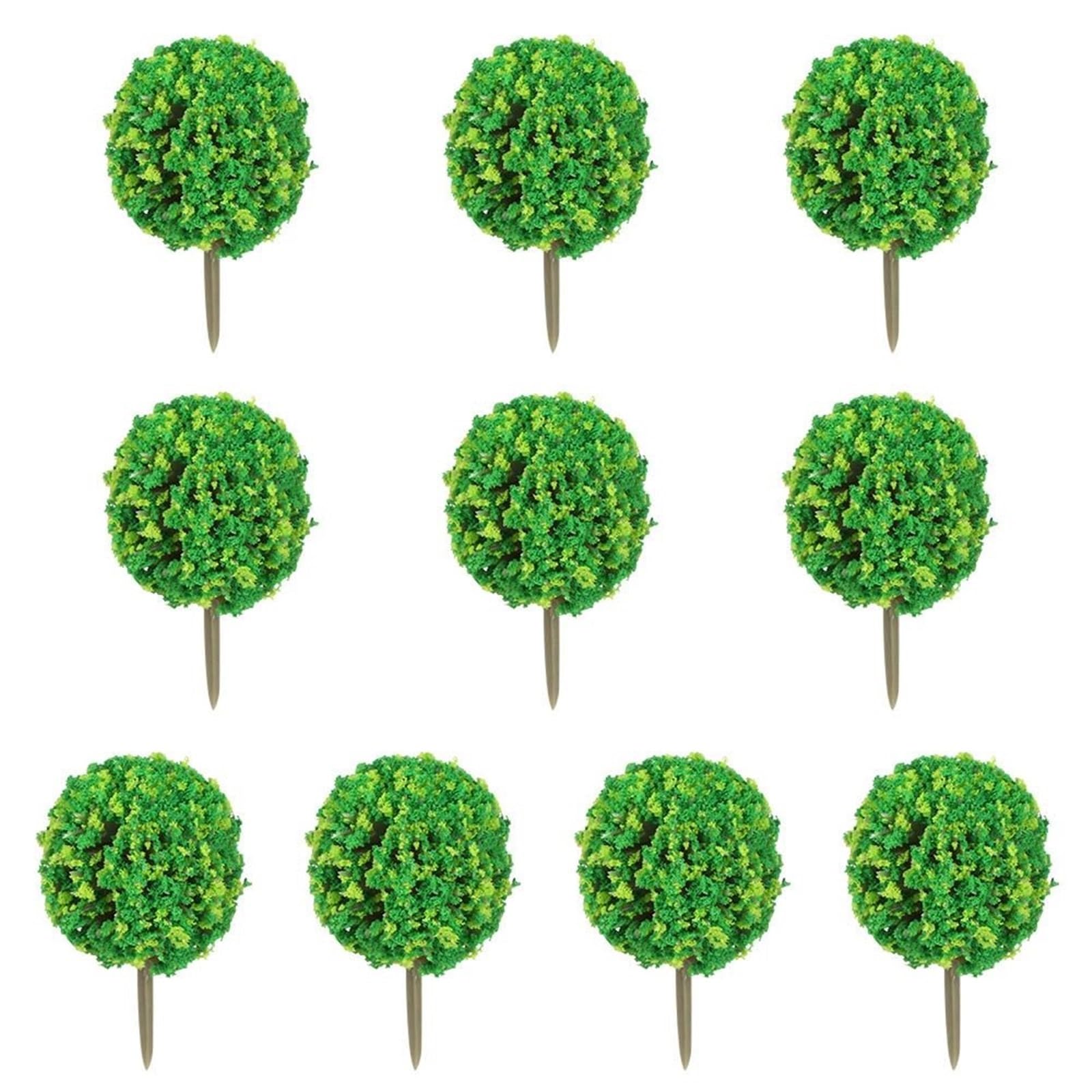 DUNSBY Model Trees 10pcs Plastic Artificial Miniature Flower Tree Scenery Railroad Decoration Building Landscape Model Accessories(Color 09)