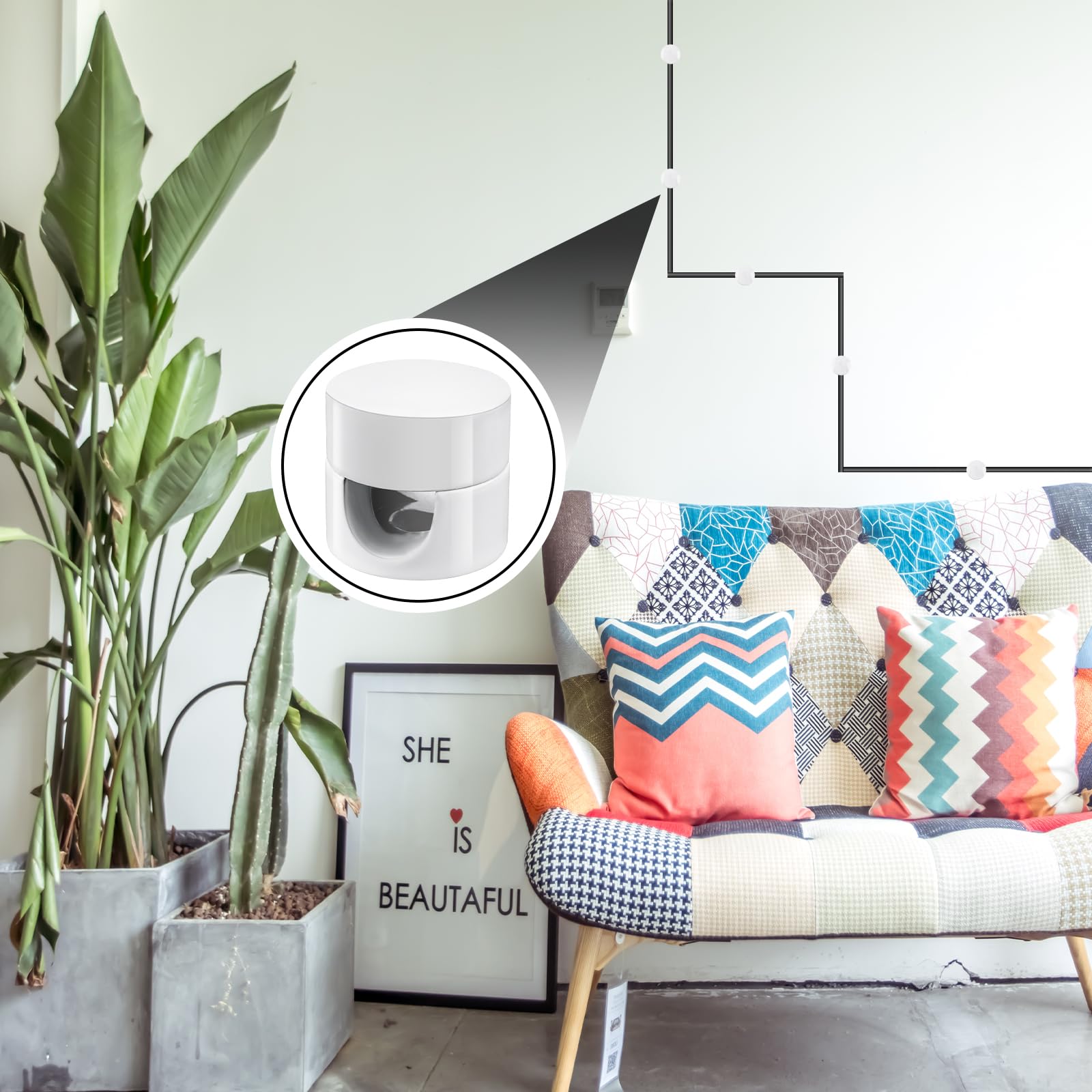 0XBIT Decentratore Per Lampadario In Alluminio – Kit Da 5 Pezzi Per Cavi Tessili, Nero