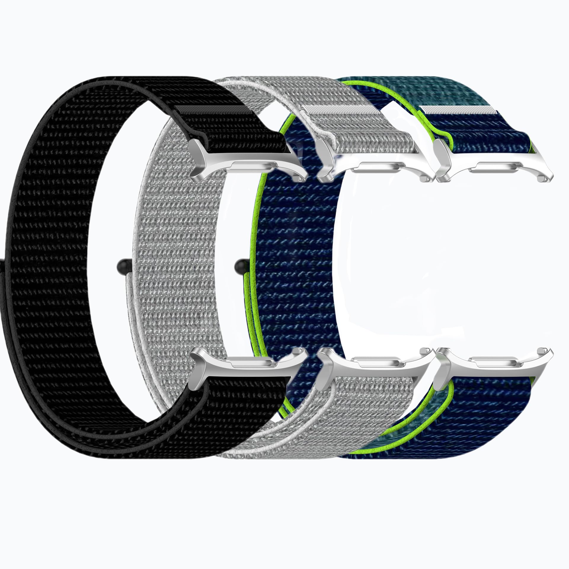 Agrifilm 3 Packs Nylon Replacement Band Compatible with Samsung Galaxy Watch 7 Ultra 47mm Smartwatch - Skin-Friendly Wristbands