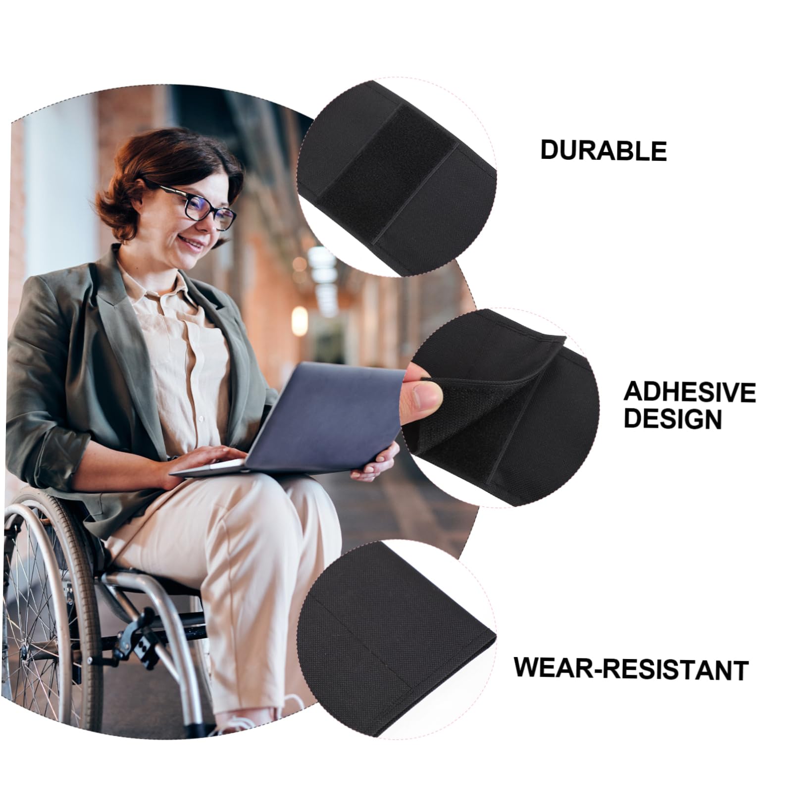 HAWILLOSCH Wheelchair Girdle Wheelchair Footrest Strap Handicapped Accessory Easy to Wear Non-Slip Black