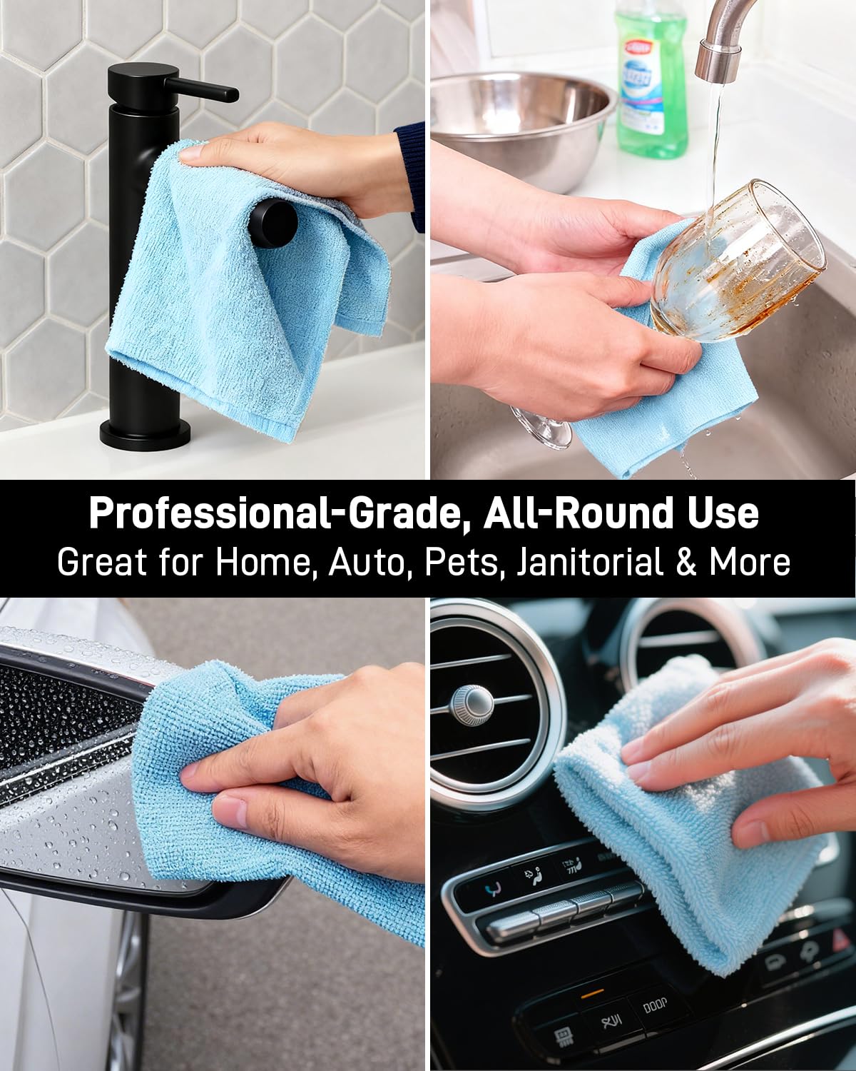 150 Pack Microfiber Cleaning Cloth Roll XINDELL 12x12 Tear-Off Lint-Free Towels for Car Detailing Auto Window Interior Cleaning — view 7