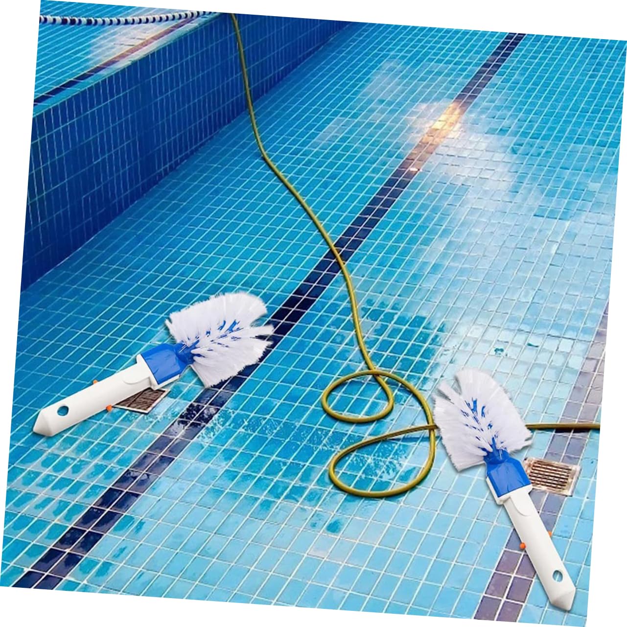 2 Piezas Cepillo para Piscina con Mango Limpieza de y Paredes y Práctico para Piscinas Enterradas y Desmontables Eliminación de y