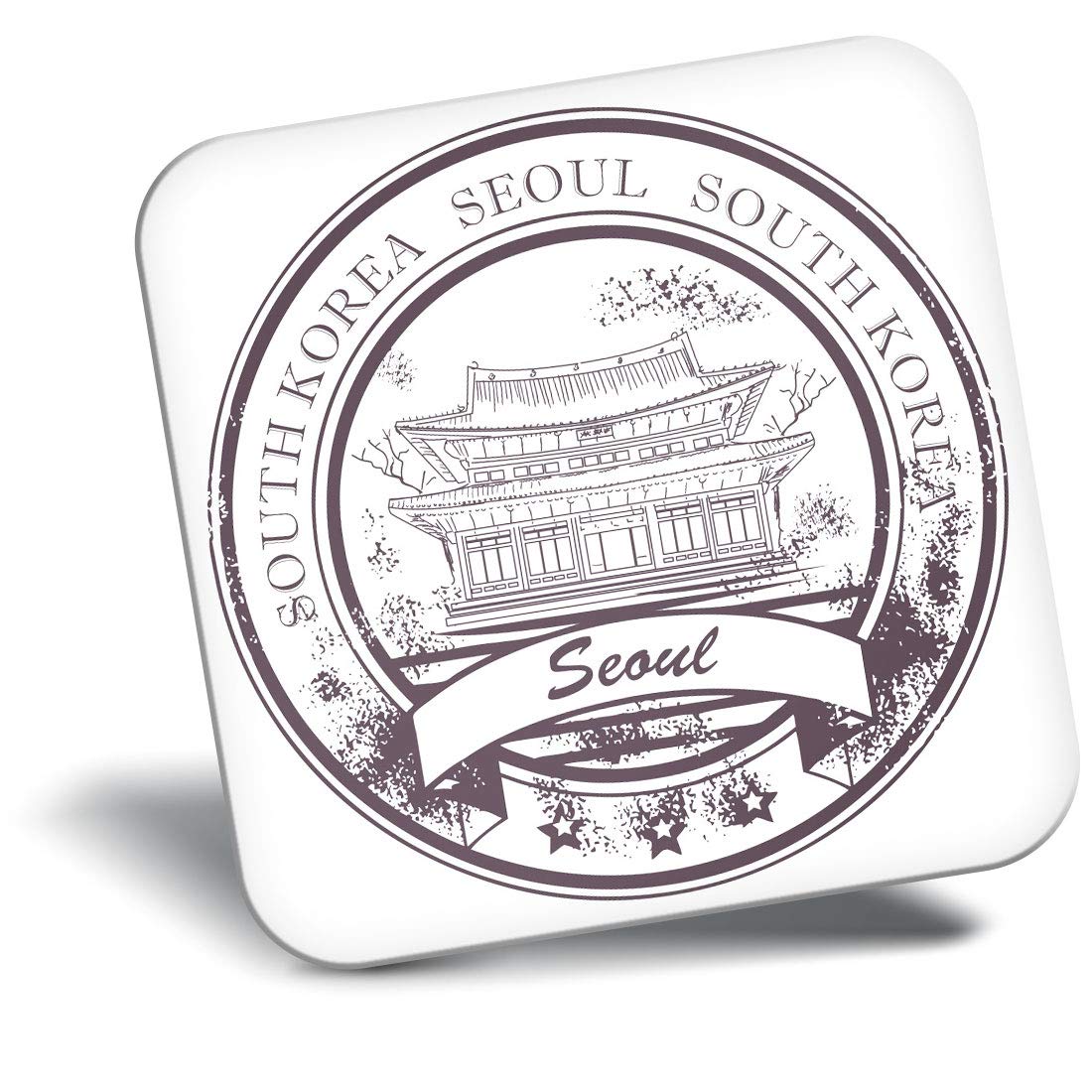 Destination Vinyl Ltd Fridge Magnet - Seoul South Korea Travel Stamp 7089