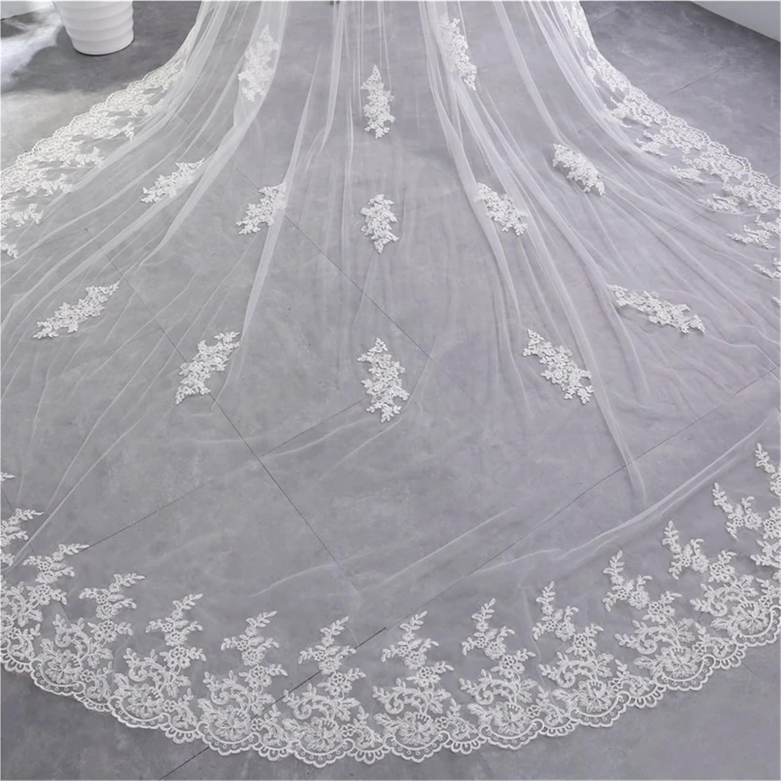 Genérico 3.5 Meter Applique Wedding Veils 2-Layer Bridal Veil Long Wedding Accessories Bridal Headwear With Comb
