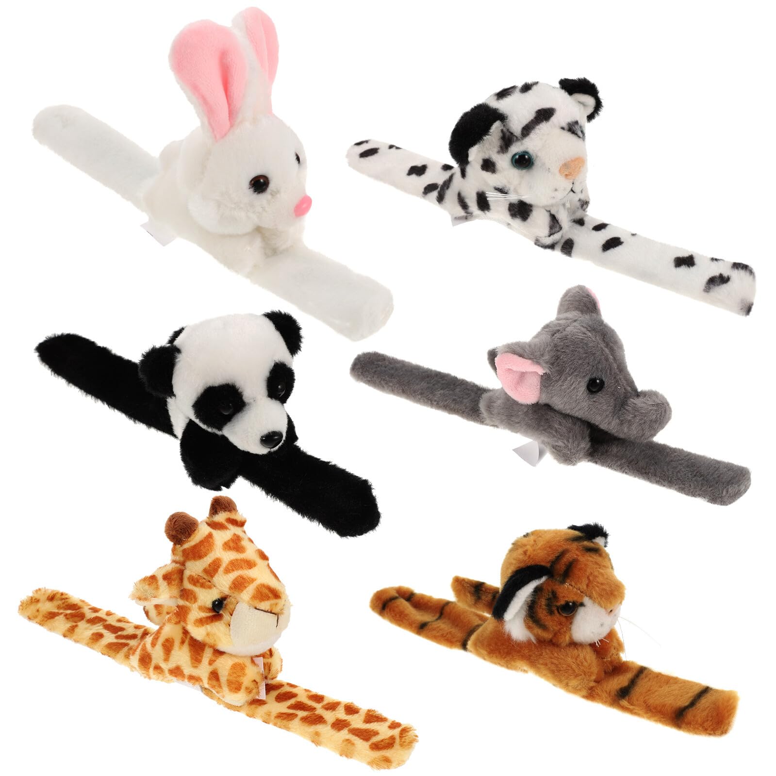 ERINGOGO 6 Pulseras de Franela con Motivos de Animales para Fiestas Infantiles, Adorno Cómodo y Ligero para Niños en Cumpleaños con Tema Selvático