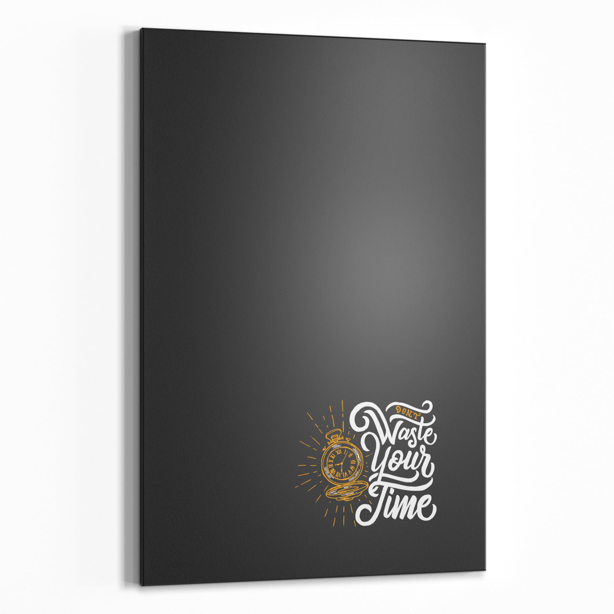DEQORI Magnetyczna tablica do pisania kredą z nadrukiem UV, motyw "Zeit ist kostbar", prostokątna, 60 x 90 cm, metalowa tablica kredowa do pisania – dekoracja ścienna do kuchni, korytarza, pokoju