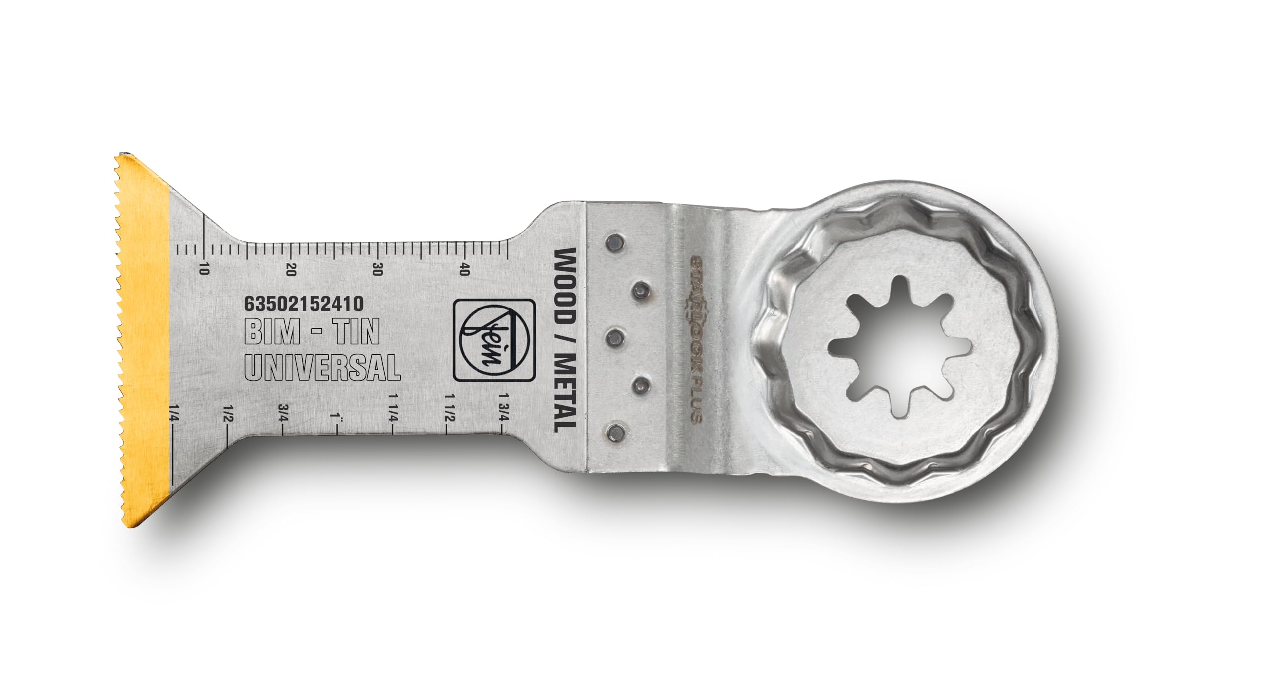 FEIN Lama E-Cut LongLife bimetallica di lunga durata, taglio in profondità, conf. 3 pz., Larghezza 44 mm, Lunghezza 60 mm, Attacco StarlockPlus, Lama bimetallica rivestita in titanio.