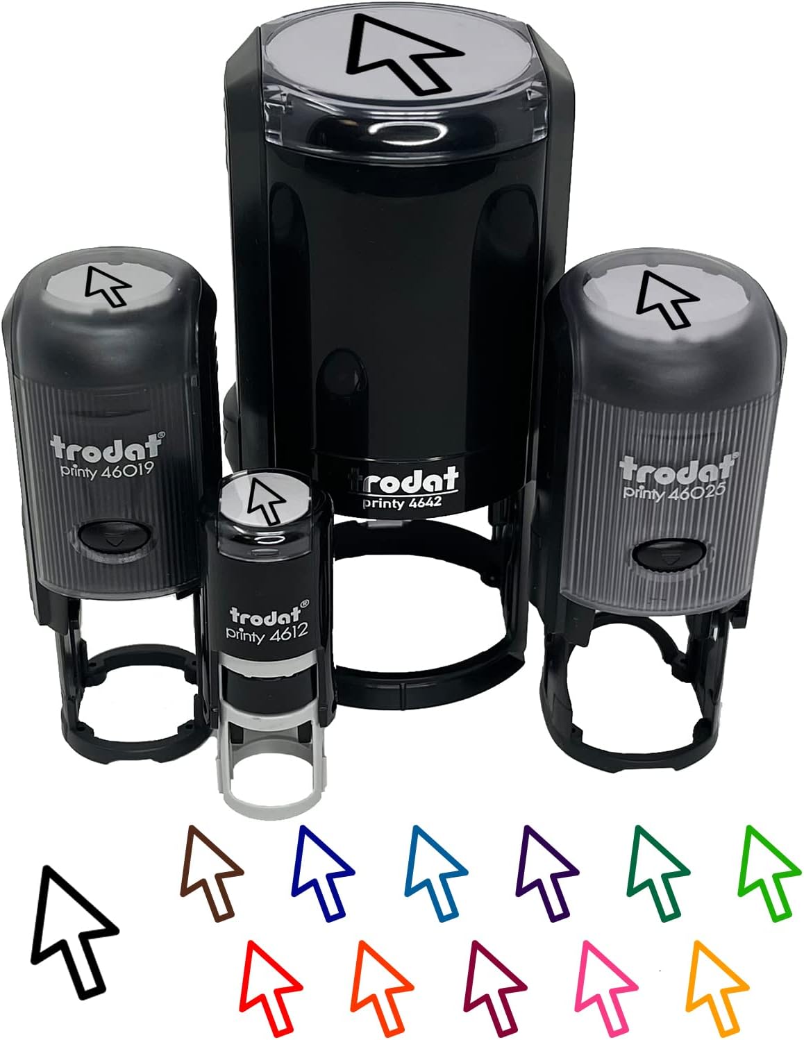 Computer Mouse Arrow Self-Inking Rubber Stamp Ink Stamper for Stamping Crafting Planners - 1-1/2 Inch Large - Red Ink