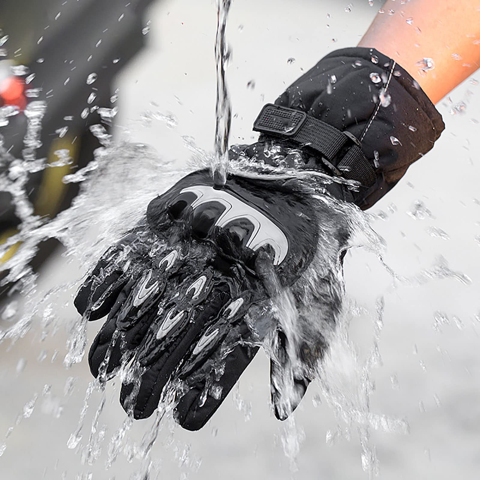 Gants de Moto pour Hommes Écran Tactile Hiver Imperméable à l'eau Équipement Chevalier Mitaines Chaudes D'enduro VTT Motoneige Ski Cyclisme