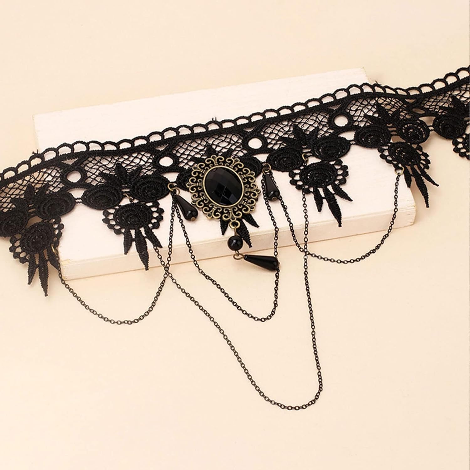 Halloween Jewelry for Women Goth Jewelry Set Black Gothic Choker Necklace Earrings Bracelet Set for Women Halloween Gifts - Image 7