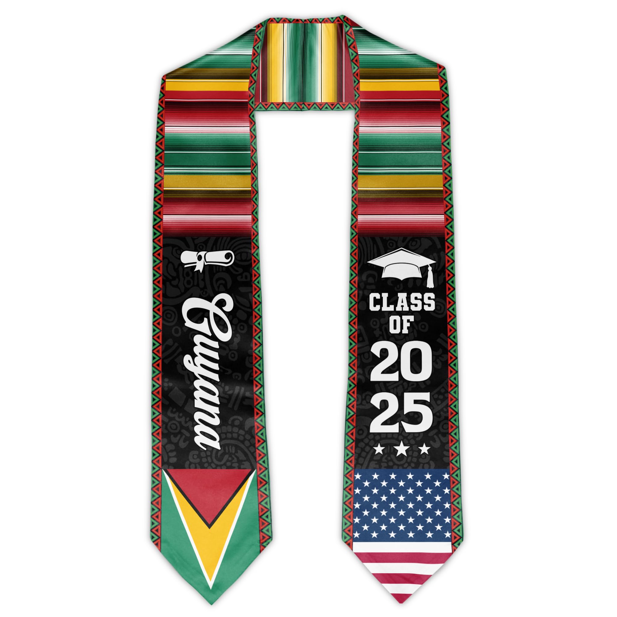 YGBDXB Graduation Stole - Class of 2025 Graduation Sash for Graduates - Unisex 72" Satin Honor Stole for Graduation Ceremony