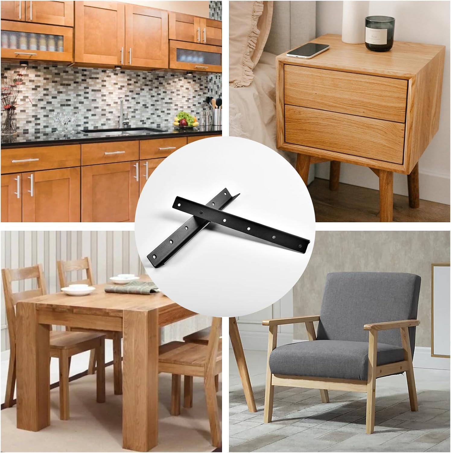 4PCS Angle Brackets, L Corner Brackets Stainless Steel, Wood Metal Joining Fixing Repairing Jointing Furniture Shelves Cabinets for Home Barn Shed Garage Gardens Reinforcement with Screws 27x27x275mm 8 71NMkv1i6vL. AC SL1500