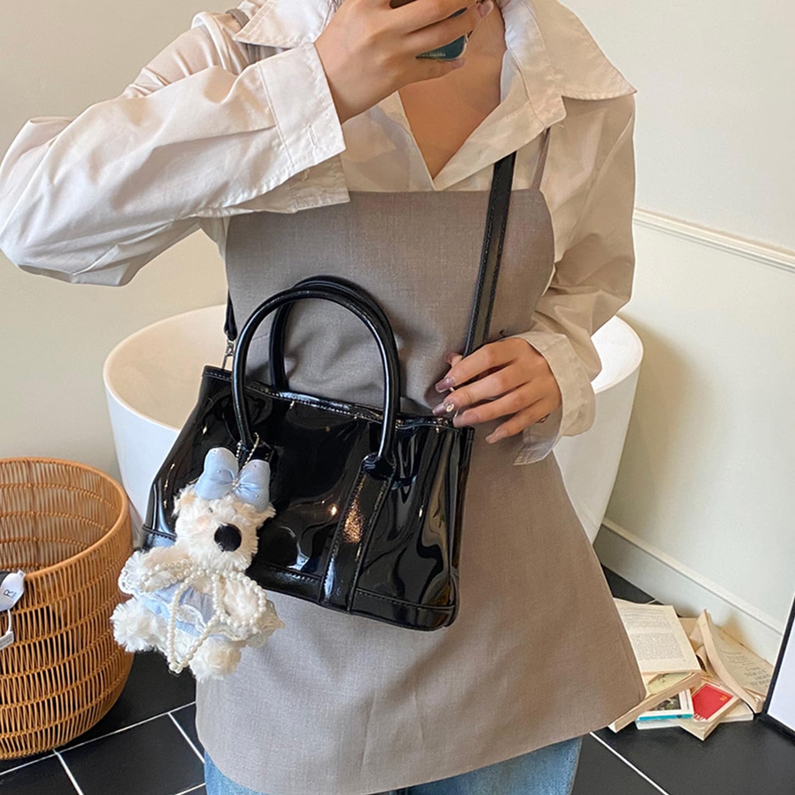 Bolso bandolera transparente 2 en 1, bolso de mano, bolso de hombro de PVC