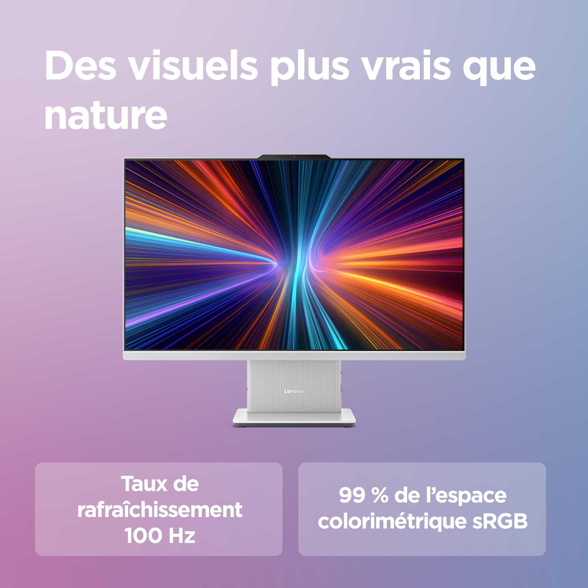 Lenovo IdeaCentre AIO 27IRH9 - Ordinateur de Bureau Tout-en-Un 27" FHD (Intel Core i5-13420H, 16Go RAM, 1To SSD, Graphique Intel UHD Intégrée, Windows 11 Home) Clavier AZERTY et Souris USB - Gris